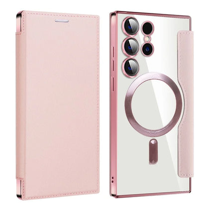 For Samsung Galaxy S24 Ultra Case Compatible with MagSafe Electroplating RFID Blocking Clear Phone Cover