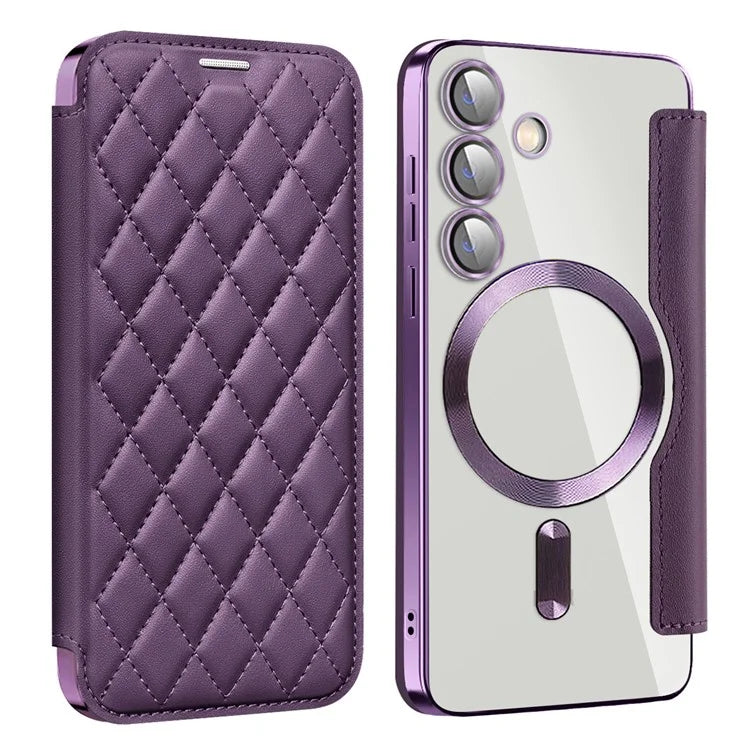 For Samsung Galaxy S24+ Case Card Holder Shockproof Phone Cover Compatible with MagSafe