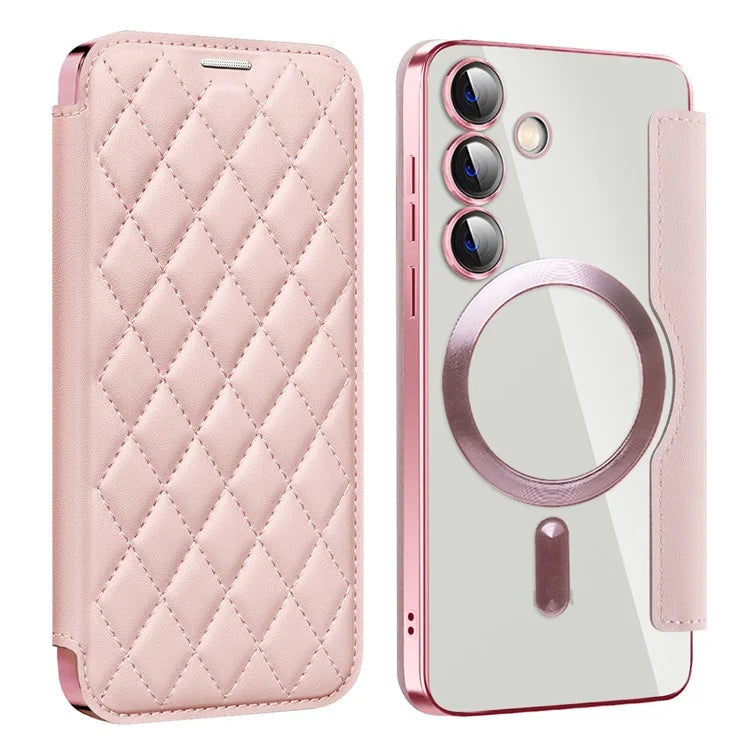 For Samsung Galaxy S24+ Case Card Holder Shockproof Phone Cover Compatible with MagSafe