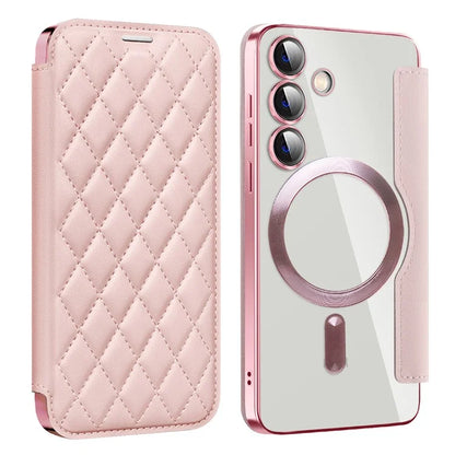 For Samsung Galaxy S24+ Case Card Holder Shockproof Phone Cover Compatible with MagSafe