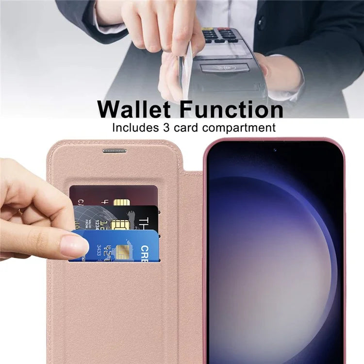 For Samsung Galaxy S24+ Case Card Holder Shockproof Phone Cover Compatible with MagSafe