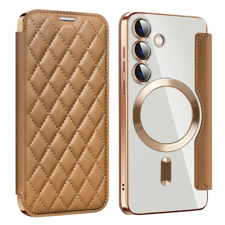 For Samsung Galaxy S24+ Case Card Holder Shockproof Phone Cover Compatible with MagSafe