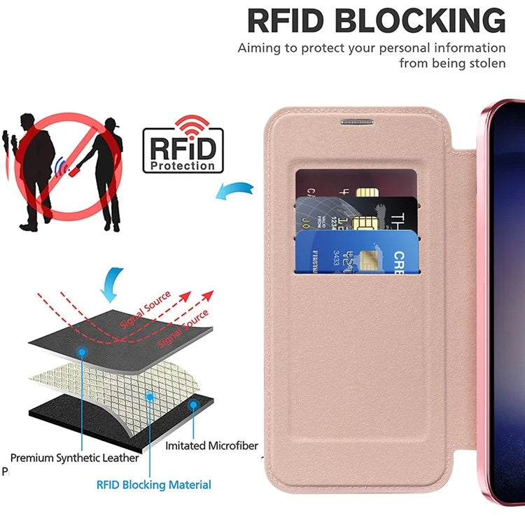 For Samsung Galaxy S24+ Case Card Holder Shockproof Phone Cover Compatible with MagSafe