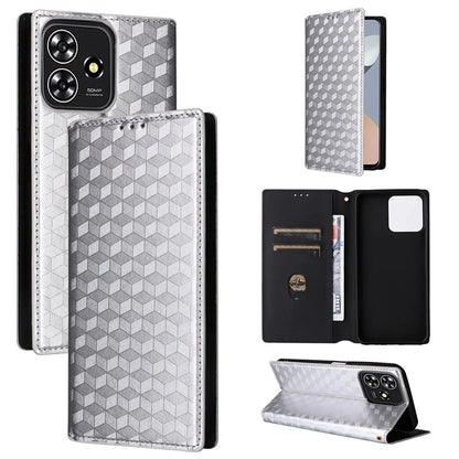 For ZTE Blade A73 4G / Blade V50 Smart / Blade V50 Desig 4G / Axon 50 Lite Wallet Phone Case Rhombus Imprinted PU Leather Folio Flip Cover