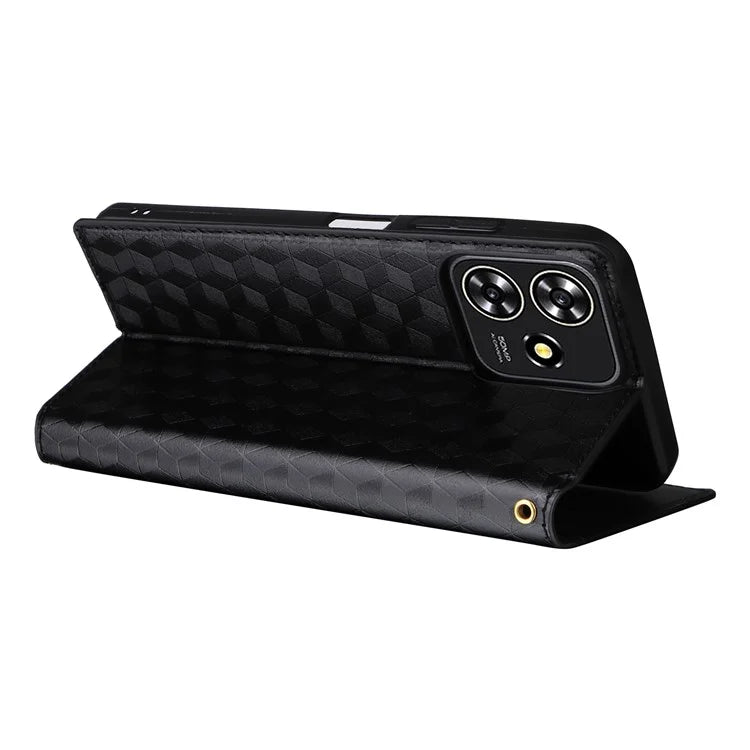 For ZTE Blade A73 4G / Blade V50 Smart / Blade V50 Desig 4G / Axon 50 Lite Wallet Phone Case Rhombus Imprinted PU Leather Folio Flip Cover