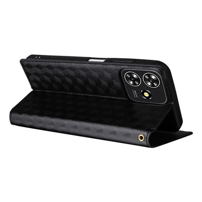 For ZTE Blade A73 4G / Blade V50 Smart / Blade V50 Desig 4G / Axon 50 Lite Wallet Phone Case Rhombus Imprinted PU Leather Folio Flip Cover