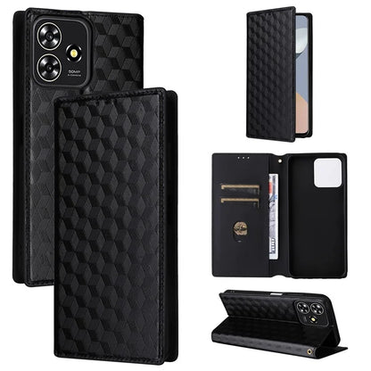 For ZTE Blade A73 4G / Blade V50 Smart / Blade V50 Desig 4G / Axon 50 Lite Wallet Phone Case Rhombus Imprinted PU Leather Folio Flip Cover