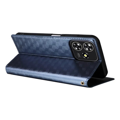 For ZTE Blade A73 4G / Blade V50 Smart / Blade V50 Desig 4G / Axon 50 Lite Wallet Phone Case Rhombus Imprinted PU Leather Folio Flip Cover