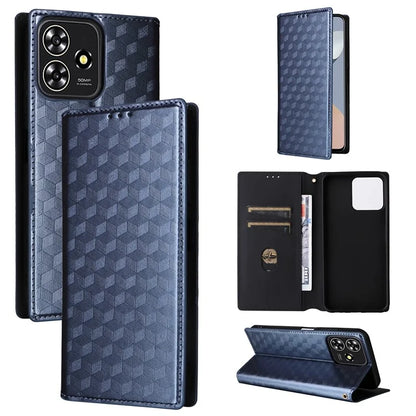 For ZTE Blade A73 4G / Blade V50 Smart / Blade V50 Desig 4G / Axon 50 Lite Wallet Phone Case Rhombus Imprinted PU Leather Folio Flip Cover