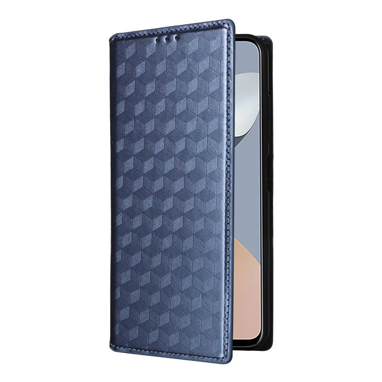 For ZTE Blade A73 4G / Blade V50 Smart / Blade V50 Desig 4G / Axon 50 Lite Wallet Phone Case Rhombus Imprinted PU Leather Folio Flip Cover