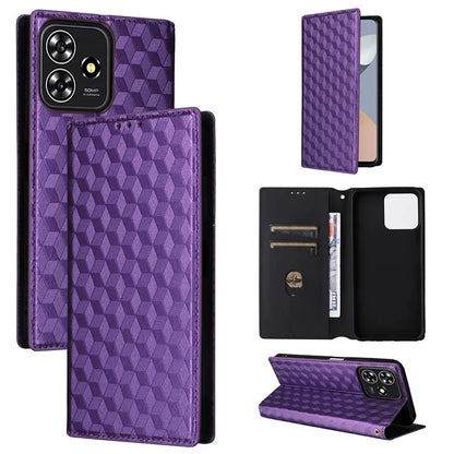 For ZTE Blade A73 4G / Blade V50 Smart / Blade V50 Desig 4G / Axon 50 Lite Wallet Phone Case Rhombus Imprinted PU Leather Folio Flip Cover