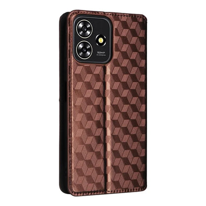 For ZTE Blade A73 4G / Blade V50 Smart / Blade V50 Desig 4G / Axon 50 Lite Wallet Phone Case Rhombus Imprinted PU Leather Folio Flip Cover
