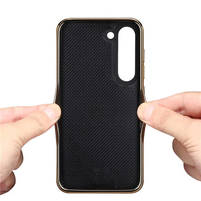 Flower Pattern Slim Case for Samsung Galaxy S23 Case Electroplating TPU+PC+PU Phone Cover
