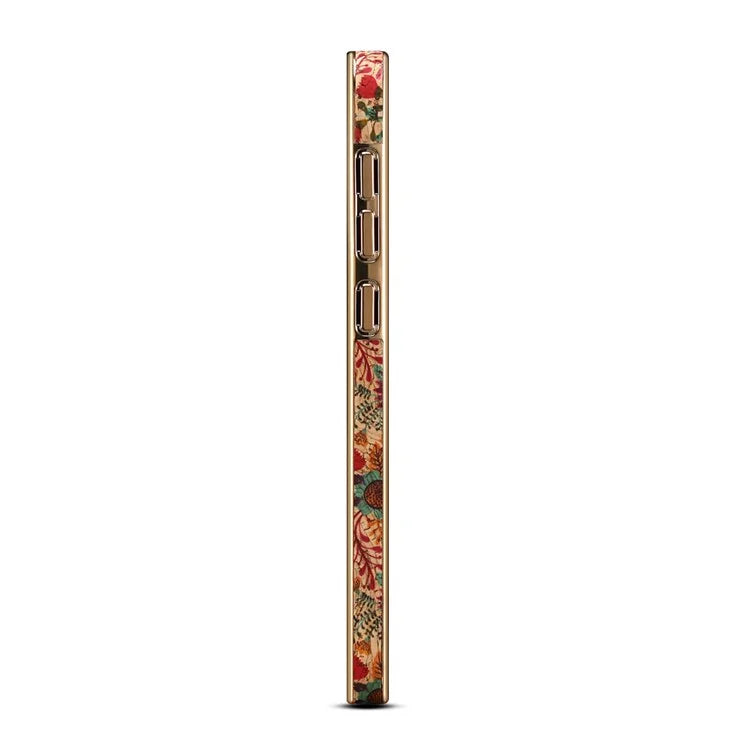 Flower Pattern Slim Case for Samsung Galaxy S23 Case Electroplating TPU+PC+PU Phone Cover