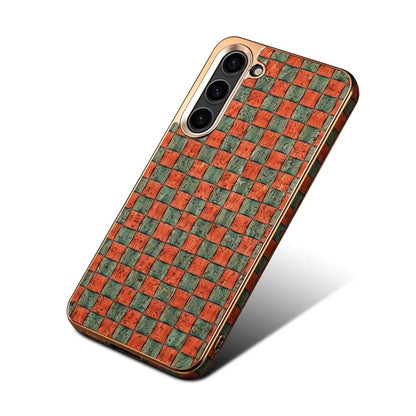 Flower Pattern Slim Case for Samsung Galaxy S23 Case Electroplating TPU+PC+PU Phone Cover
