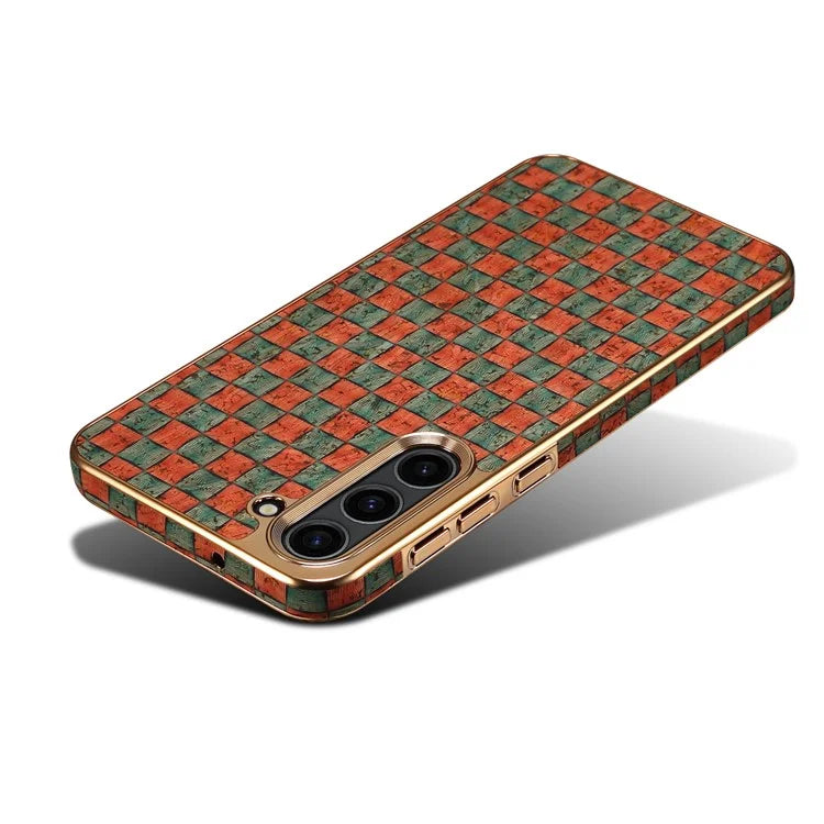 Flower Pattern Slim Case for Samsung Galaxy S23 Case Electroplating TPU+PC+PU Phone Cover