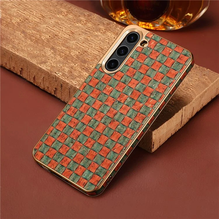 Flower Pattern Slim Case for Samsung Galaxy S23 Case Electroplating TPU+PC+PU Phone Cover