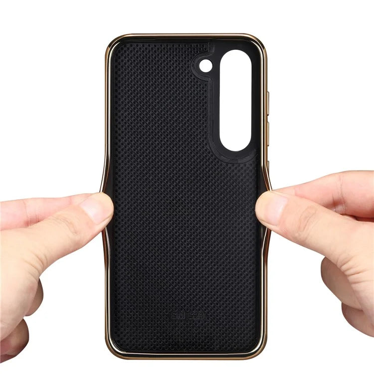 Flower Pattern Slim Case for Samsung Galaxy S23 Case Electroplating TPU+PC+PU Phone Cover