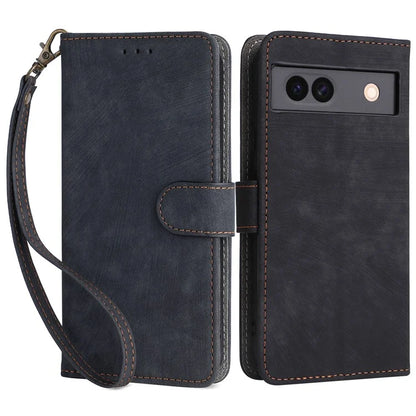 For Google Pixel 8a Case RFID Blocking PU Leather Phone Cover with Strap