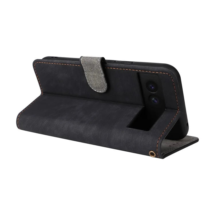For Google Pixel 8a Case RFID Blocking PU Leather Phone Cover with Strap