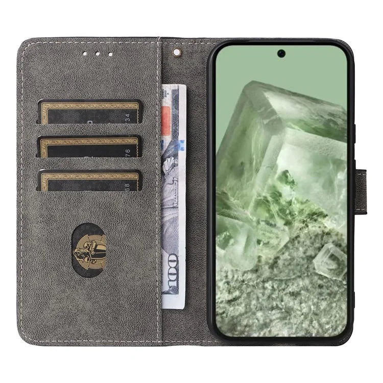 For Google Pixel 8a Case RFID Blocking PU Leather Phone Cover with Strap