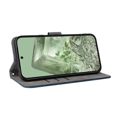 For Google Pixel 8a Case RFID Blocking PU Leather Phone Cover with Strap