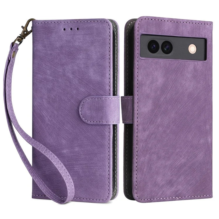 For Google Pixel 8a Case RFID Blocking PU Leather Phone Cover with Strap