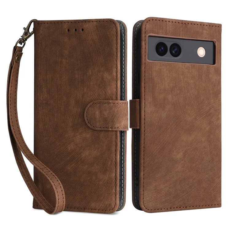 For Google Pixel 8a Case RFID Blocking PU Leather Phone Cover with Strap
