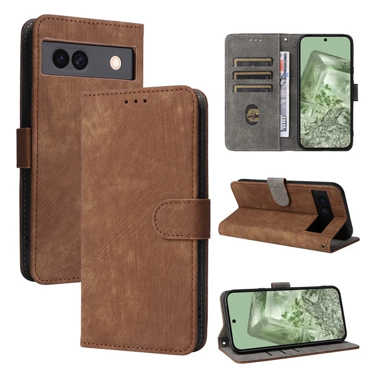 For Google Pixel 8a Case RFID Blocking PU Leather Phone Cover with Strap