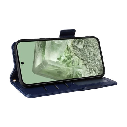 For Google Pixel 8a Case Shockproof Wallet Phone Case Litchi Texture PU Leather Flip Cover with Strap