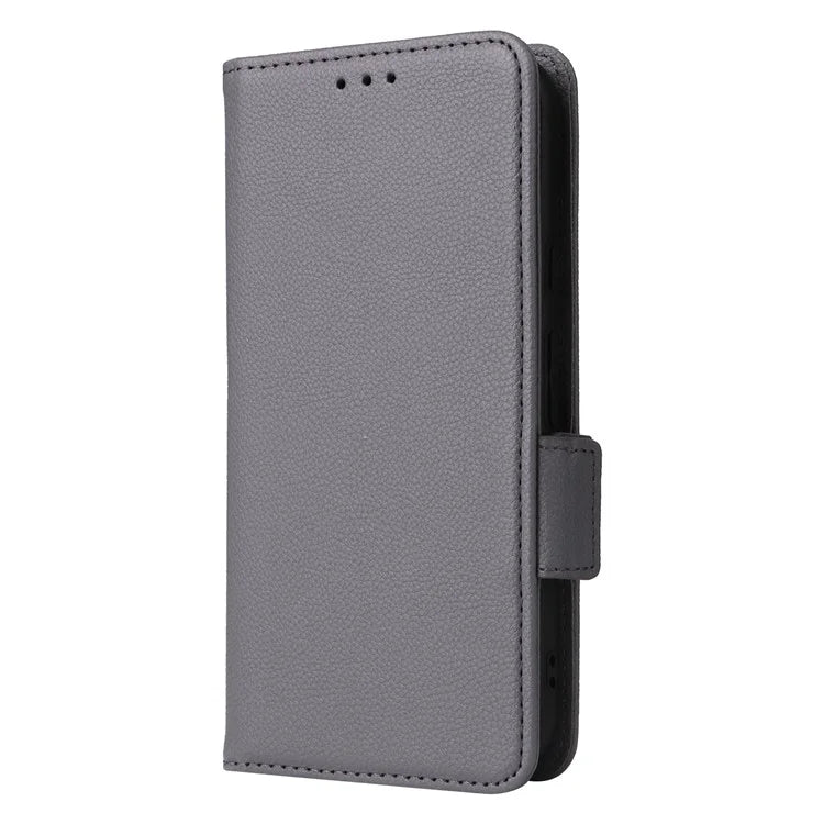 For Google Pixel 8a Case Shockproof Wallet Phone Case Litchi Texture PU Leather Flip Cover with Strap