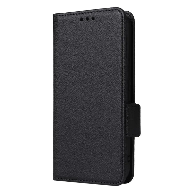 For Google Pixel 8a Case Shockproof Wallet Phone Case Litchi Texture PU Leather Flip Cover with Strap