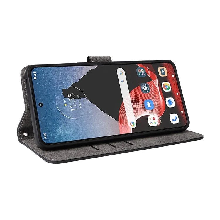 For Motorola ThinkPhone 5G Shockproof Case RFID Blocking PU Leather Phone Cover with Strap