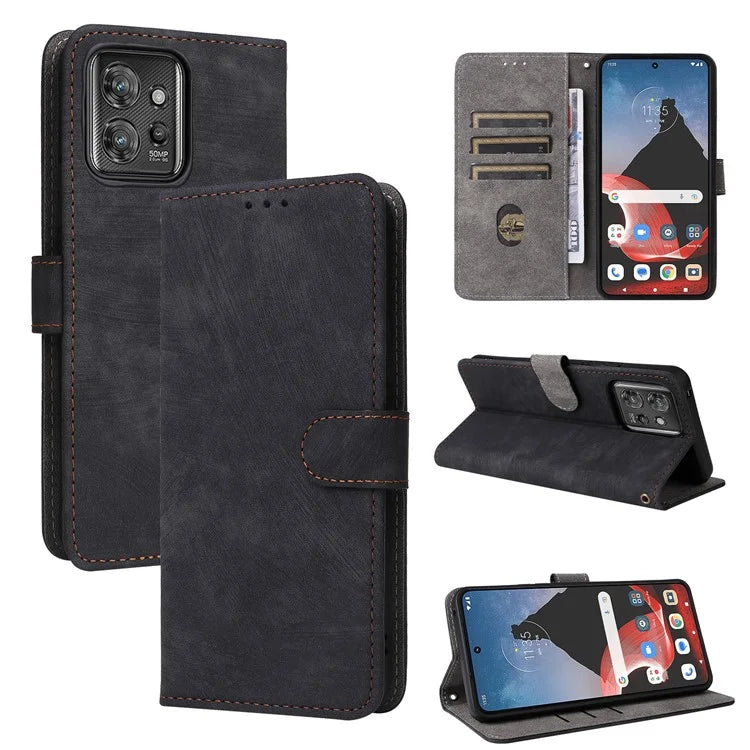 For Motorola ThinkPhone 5G Shockproof Case RFID Blocking PU Leather Phone Cover with Strap