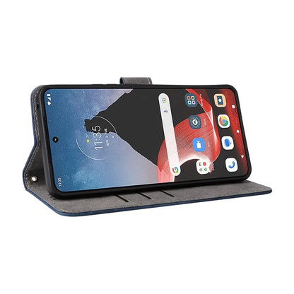 For Motorola ThinkPhone 5G Shockproof Case RFID Blocking PU Leather Phone Cover with Strap