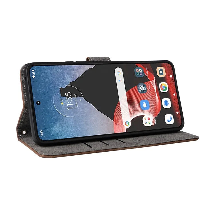 For Motorola ThinkPhone 5G Shockproof Case RFID Blocking PU Leather Phone Cover with Strap