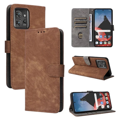 For Motorola ThinkPhone 5G Shockproof Case RFID Blocking PU Leather Phone Cover with Strap
