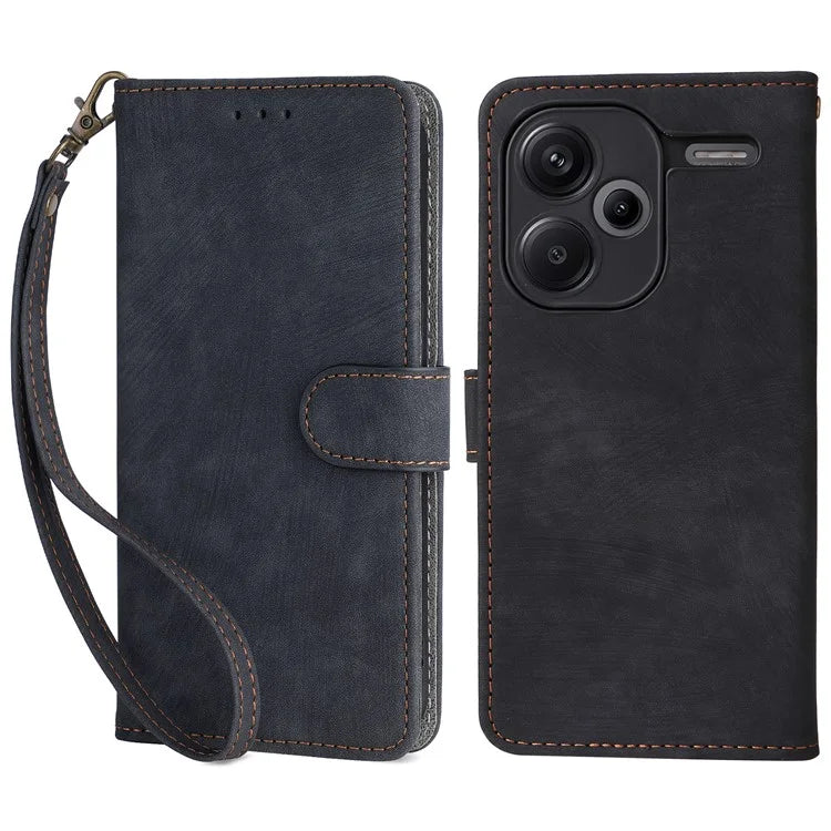 For Xiaomi Redmi Note 13 Pro+ 5G Wallet Phone Case RFID Blocking PU Leather Flip Phone Cover with Strap