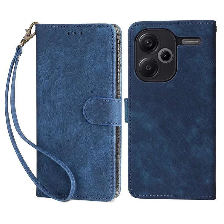 For Xiaomi Redmi Note 13 Pro+ 5G Wallet Phone Case RFID Blocking PU Leather Flip Phone Cover with Strap