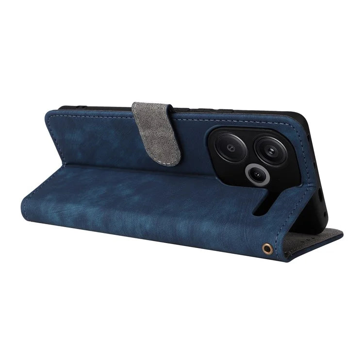 For Xiaomi Redmi Note 13 Pro+ 5G Wallet Phone Case RFID Blocking PU Leather Flip Phone Cover with Strap