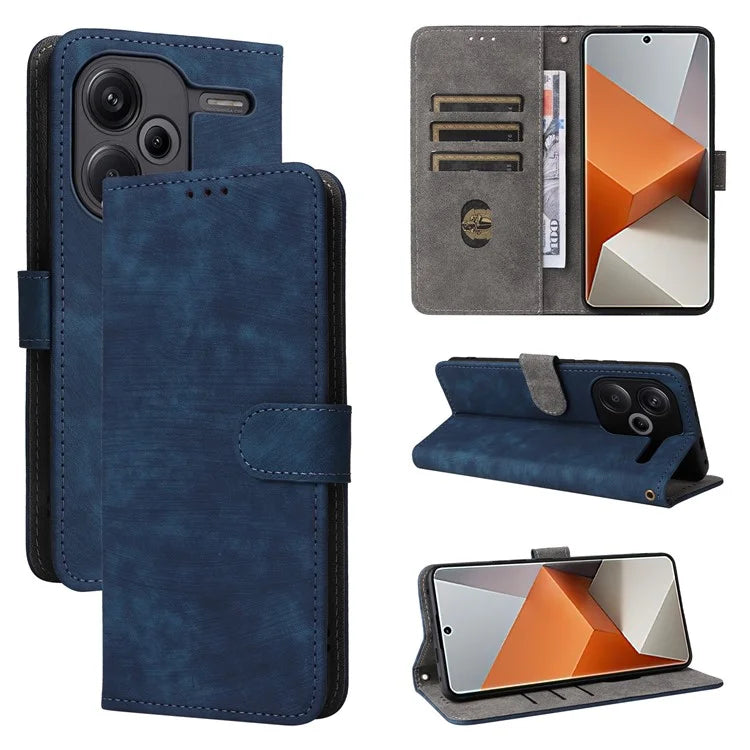 For Xiaomi Redmi Note 13 Pro+ 5G Wallet Phone Case RFID Blocking PU Leather Flip Phone Cover with Strap