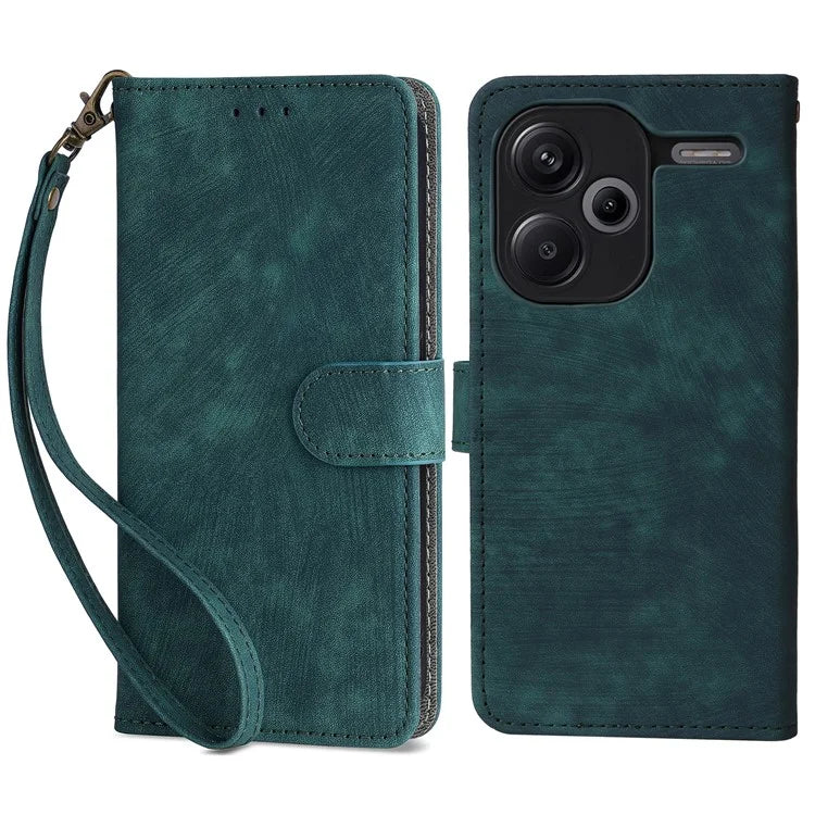 For Xiaomi Redmi Note 13 Pro+ 5G Wallet Phone Case RFID Blocking PU Leather Flip Phone Cover with Strap