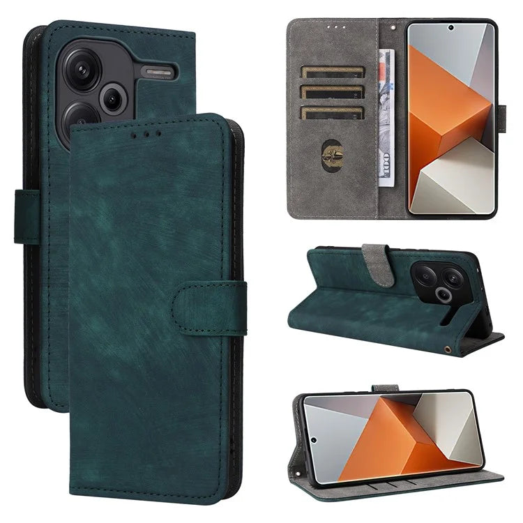 For Xiaomi Redmi Note 13 Pro+ 5G Wallet Phone Case RFID Blocking PU Leather Flip Phone Cover with Strap