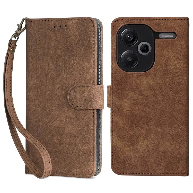 For Xiaomi Redmi Note 13 Pro+ 5G Wallet Phone Case RFID Blocking PU Leather Flip Phone Cover with Strap