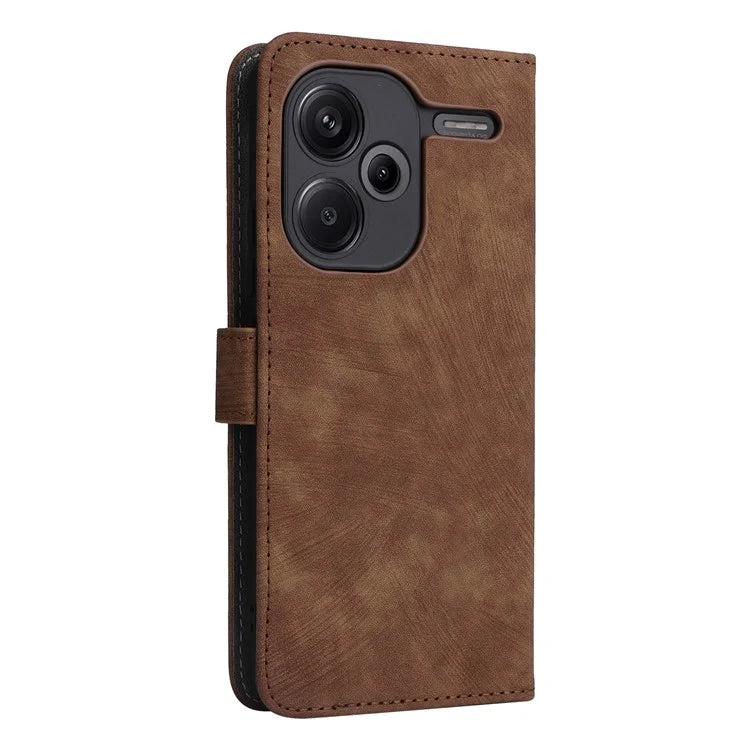 For Xiaomi Redmi Note 13 Pro+ 5G Wallet Phone Case RFID Blocking PU Leather Flip Phone Cover with Strap