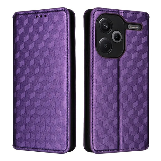 For Xiaomi Redmi Note 13 Pro+ 5G Case Rhombus Imprinted PU Leather Cover with Wallet