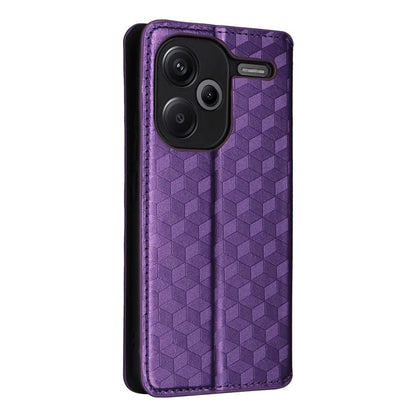 For Xiaomi Redmi Note 13 Pro+ 5G Case Rhombus Imprinted PU Leather Cover with Wallet