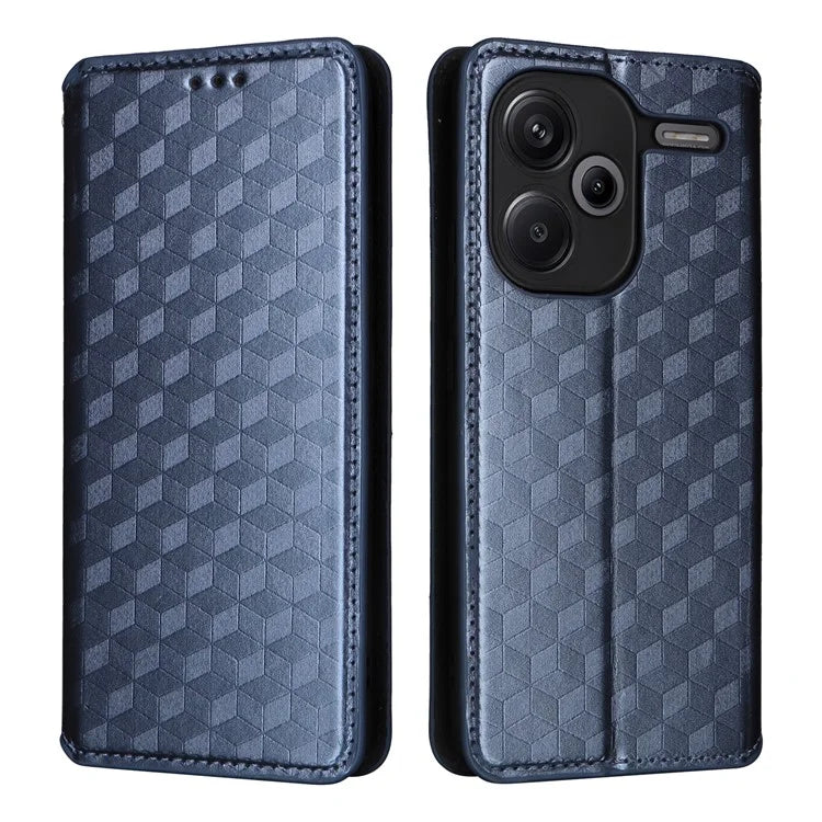For Xiaomi Redmi Note 13 Pro+ 5G Case Rhombus Imprinted PU Leather Cover with Wallet