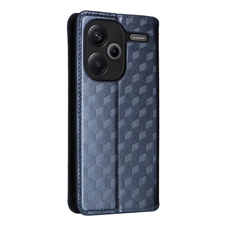 For Xiaomi Redmi Note 13 Pro+ 5G Case Rhombus Imprinted PU Leather Cover with Wallet