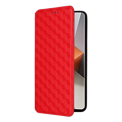 For Xiaomi Redmi Note 13 Pro+ 5G Case Rhombus Imprinted PU Leather Cover with Wallet